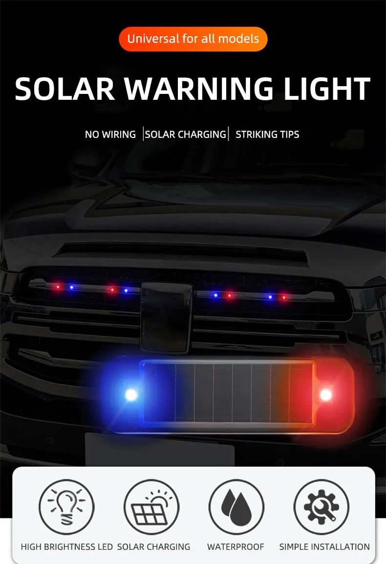 Mini led energia solar luz de  - Sos Light Strobe avaliação e preço